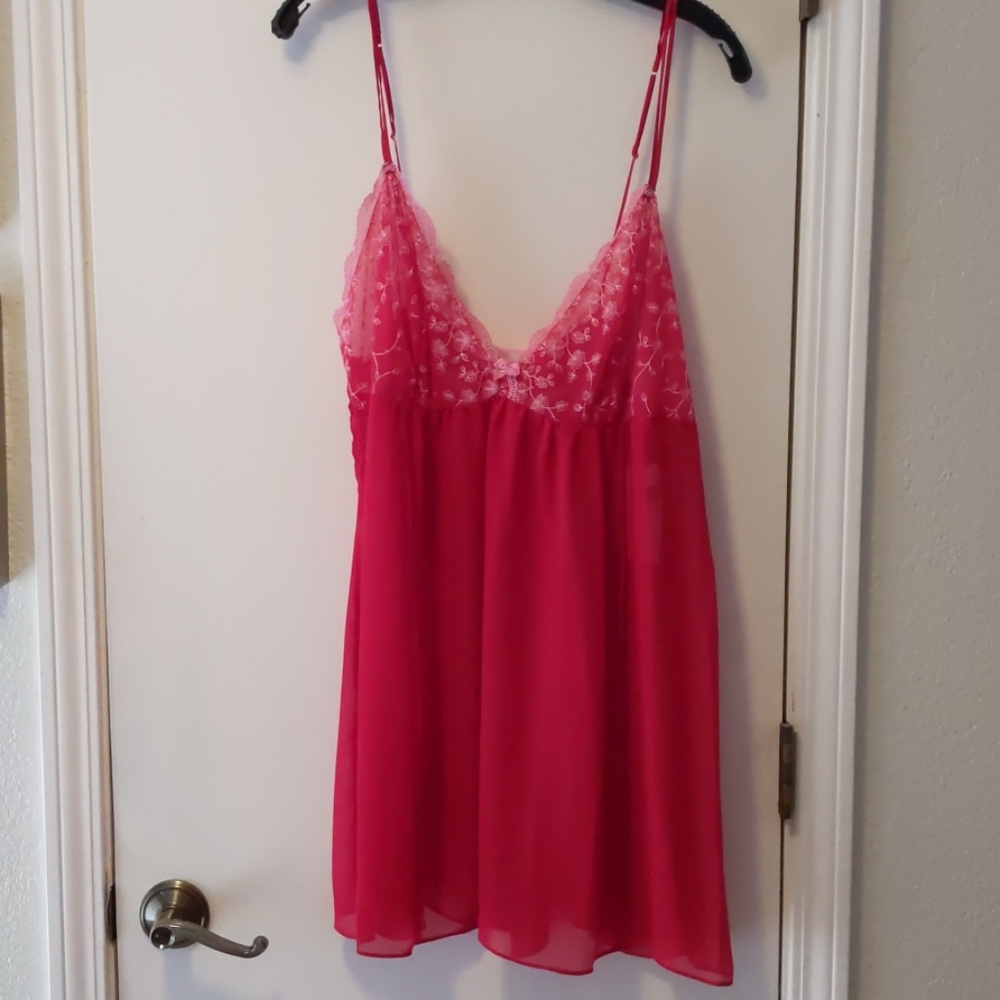 Sheer Embroidered Babydoll - 1X